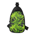 Lime Green Camouflage Print Sling Bag