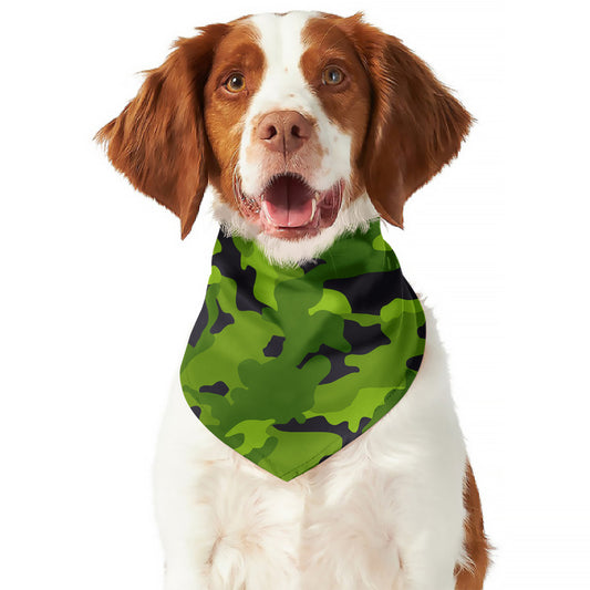 Lime Green Camouflage Print Dog Bandana