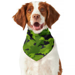 Lime Green Camouflage Print Dog Bandana