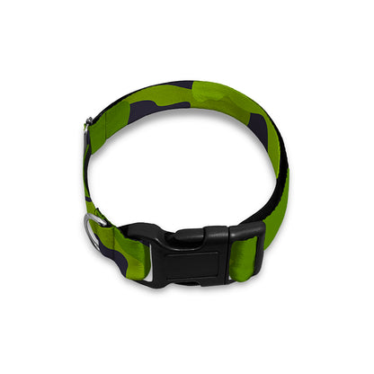 Lime Green Camouflage Print Dog Collar