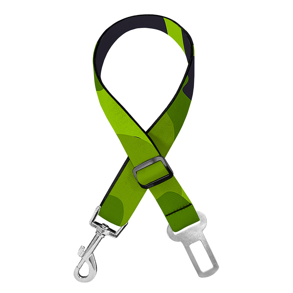 Lime Green Camouflage Print Dog Seat Belt