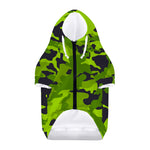 Lime Green Camouflage Print Dog Zip Up Hoodie