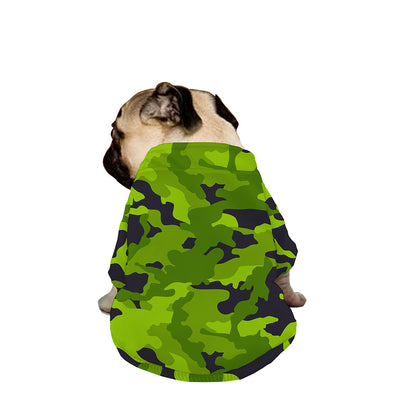 Lime Green Camouflage Print Dog Zip Up Jacket