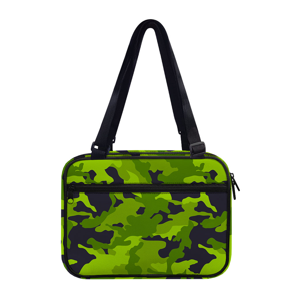 Lime Green Camouflage Print Double Strap Bible Bag