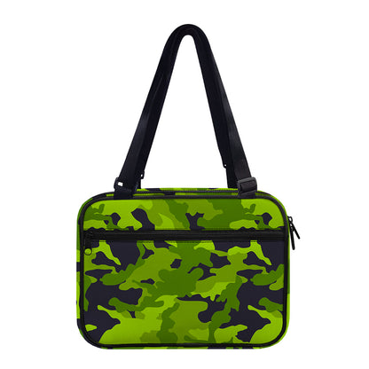 Lime Green Camouflage Print Double Strap Bible Bag
