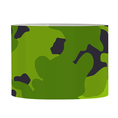 Lime Green Camouflage Print Drum Lamp Shade