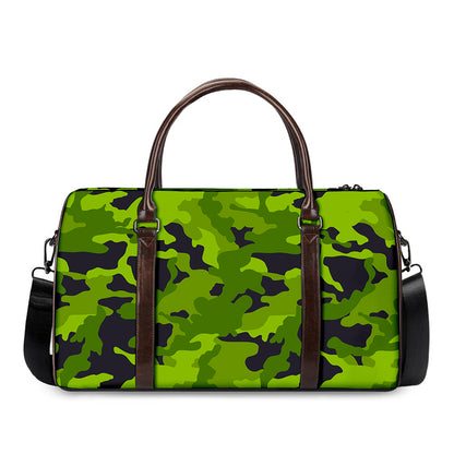 Lime Green Camouflage Print Duffle Bag