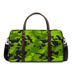 Lime Green Camouflage Print Duffle Bag