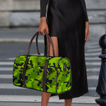 Lime Green Camouflage Print Duffle Bag