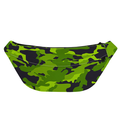 Lime Green Camouflage Print Fanny Pack