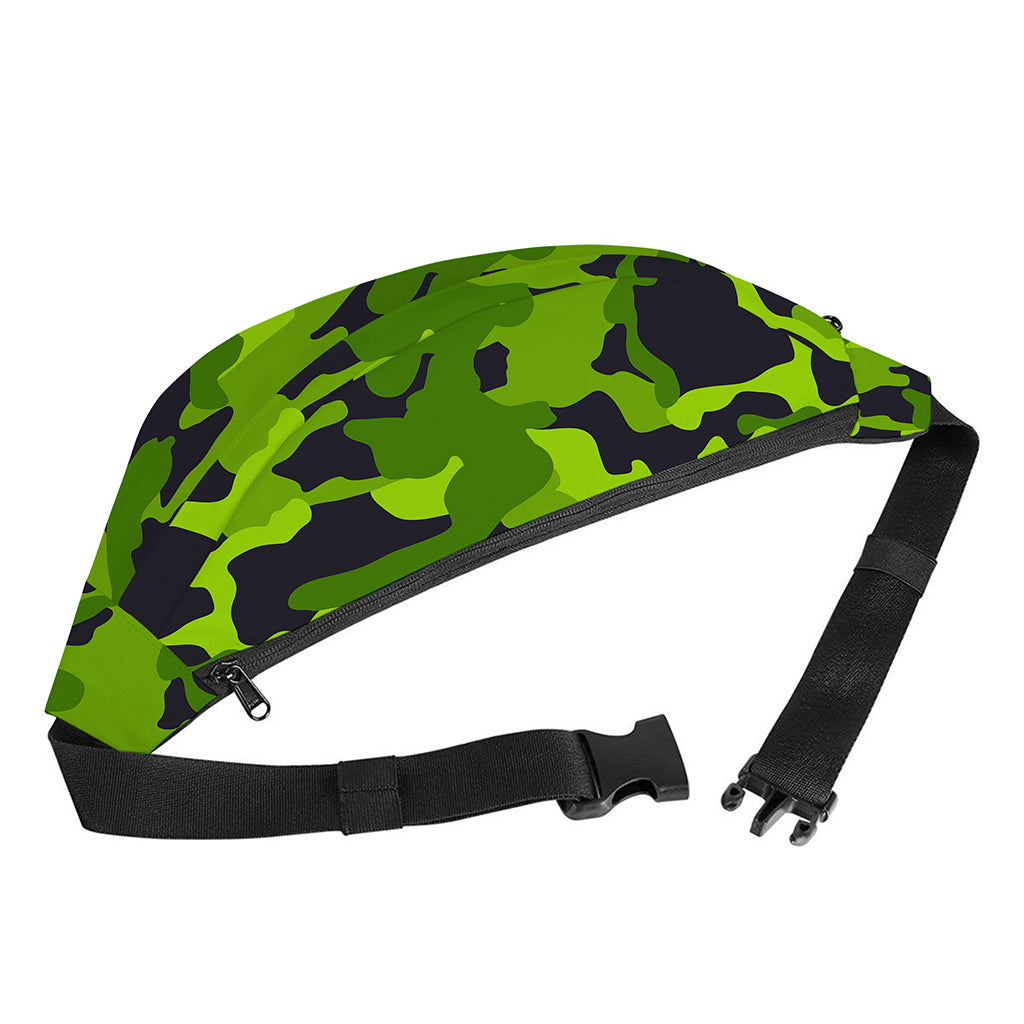 Lime Green Camouflage Print Fanny Pack