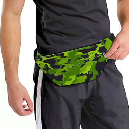 Lime Green Camouflage Print Fanny Pack