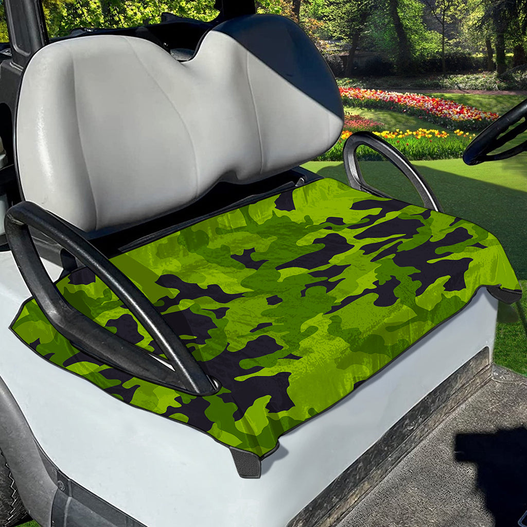 Lime Green Camouflage Print Golf Cart Seat Cover