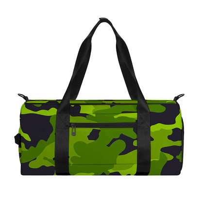 Lime Green Camouflage Print Gym Bag