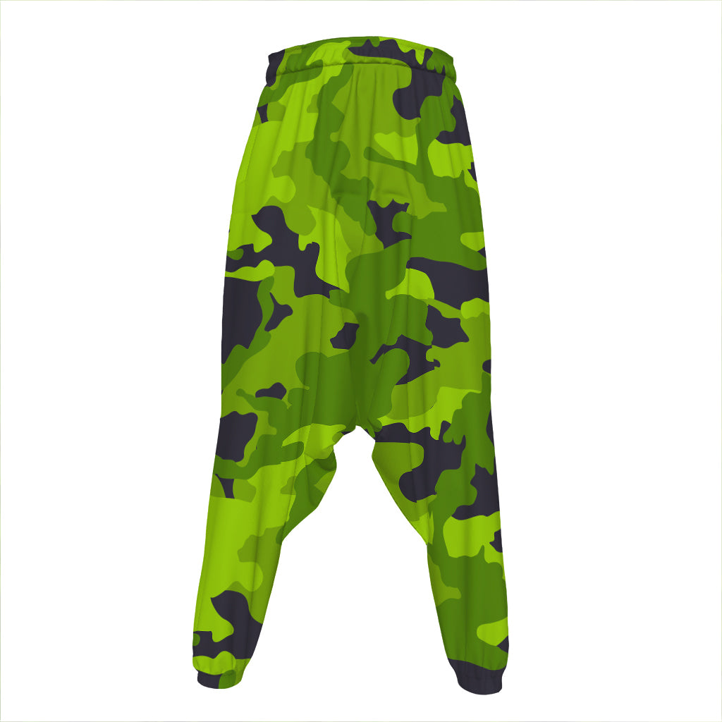 Lime Green Camouflage Print Hammer Pants
