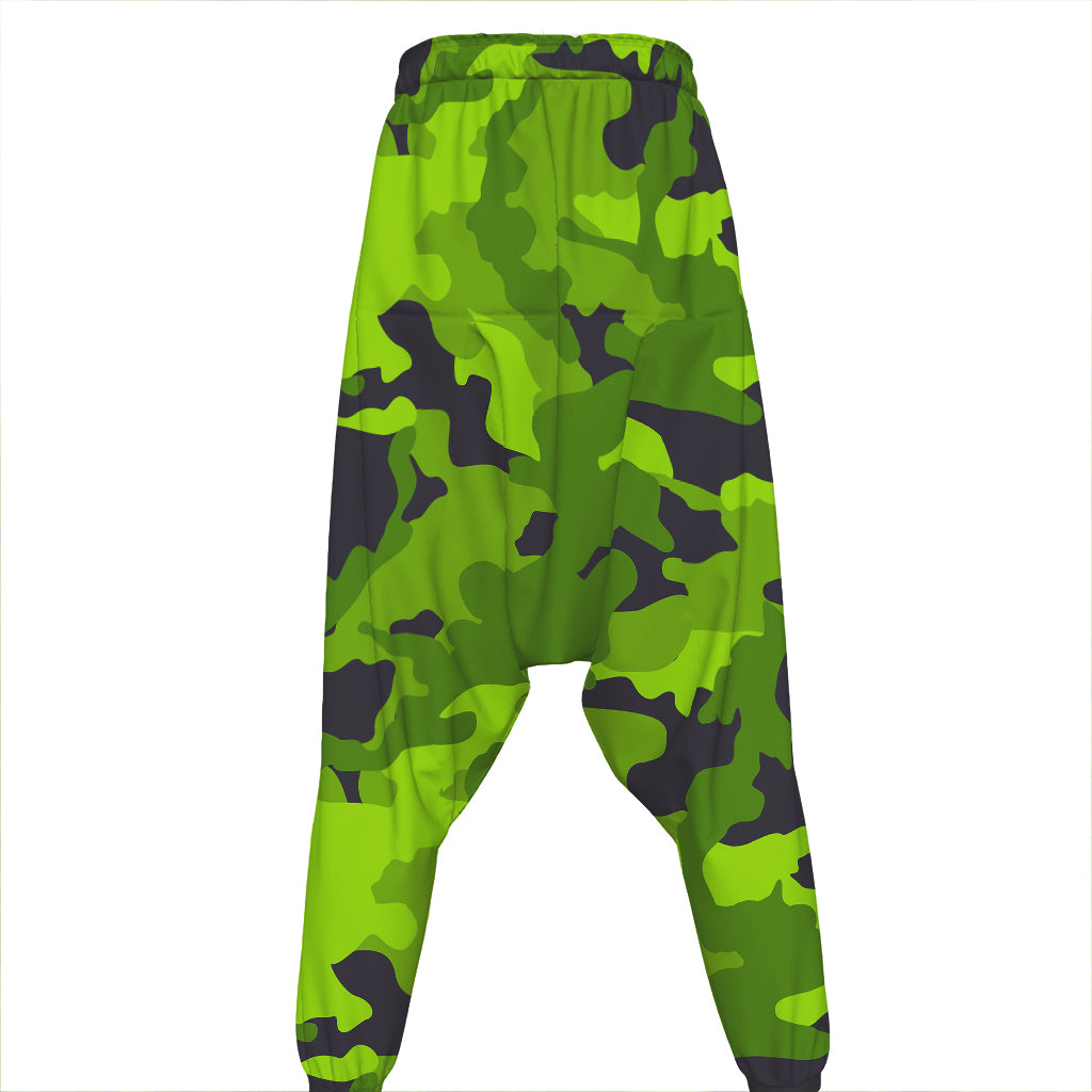 Lime Green Camouflage Print Hammer Pants