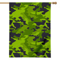 Lime Green Camouflage Print House Flag