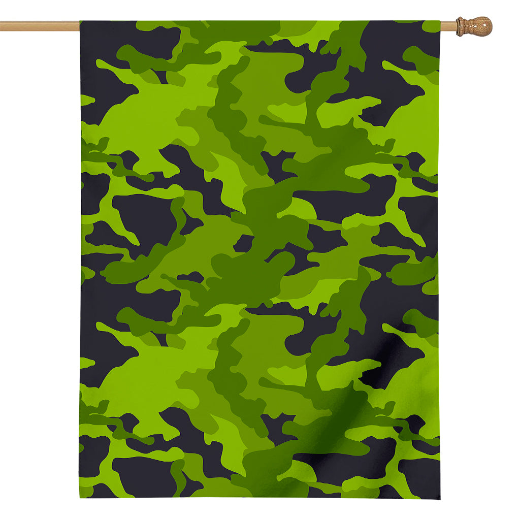 Lime Green Camouflage Print House Flag