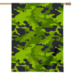 Lime Green Camouflage Print House Flag