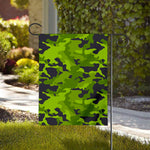 Lime Green Camouflage Print House Flag