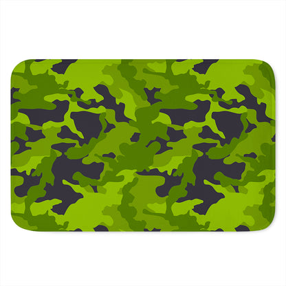 Lime Green Camouflage Print Indoor Door Mat