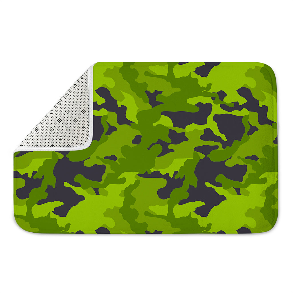 Lime Green Camouflage Print Indoor Door Mat