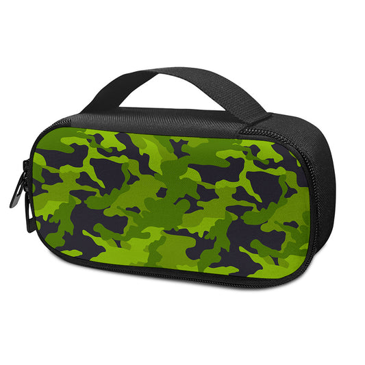 Lime Green Camouflage Print Insulin Cooler Travel Case
