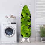 Lime Green Camouflage Print Ironing Board Cover