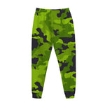 Lime Green Camouflage Print Jogger Pants