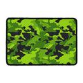 Lime Green Camouflage Print Kitchen Mat