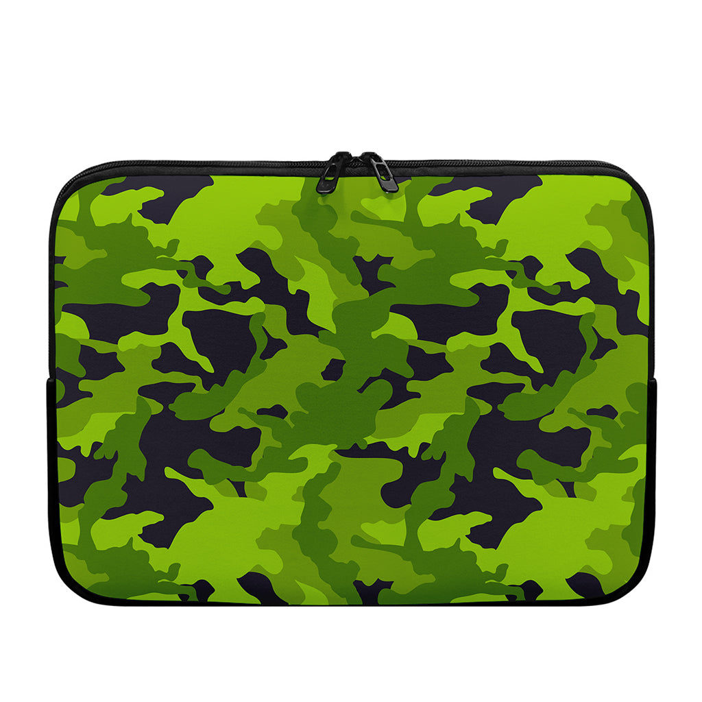 Lime Green Camouflage Print Laptop Sleeve