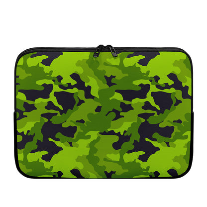Lime Green Camouflage Print Laptop Sleeve
