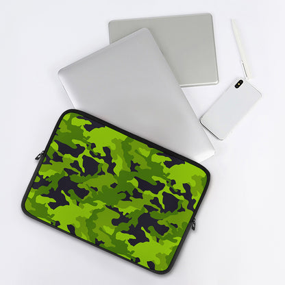 Lime Green Camouflage Print Laptop Sleeve