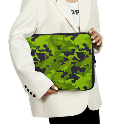 Lime Green Camouflage Print Laptop Sleeve
