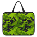 Lime Green Camouflage Print Laptop Sleeve With Handle