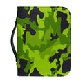 Lime Green Camouflage Print Leather Bible Cover