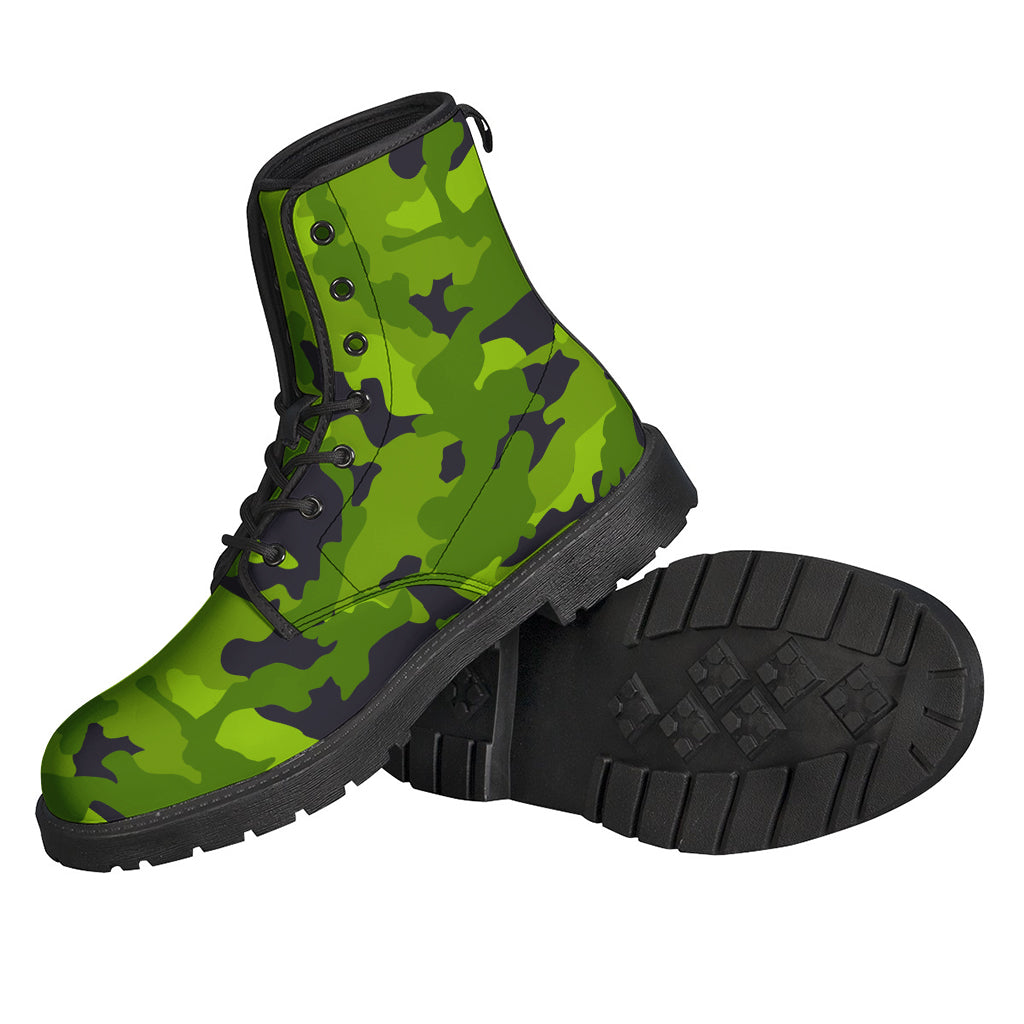 Lime Green Camouflage Print Backpack