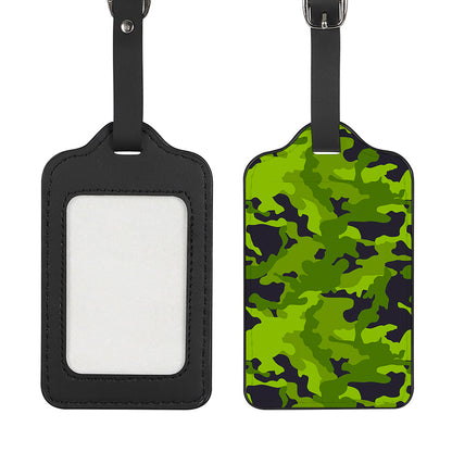 Lime Green Camouflage Print Luggage Tag
