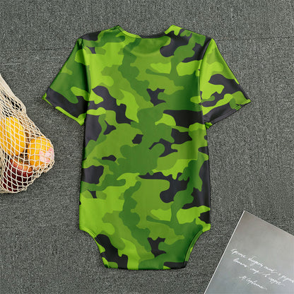 Lime Green Camouflage Print Men's Bodysuit
