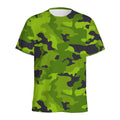 Lime Green Camouflage Print Men's Athletic T-Shirt