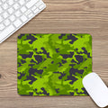 Lime Green Camouflage Print Mouse Pad