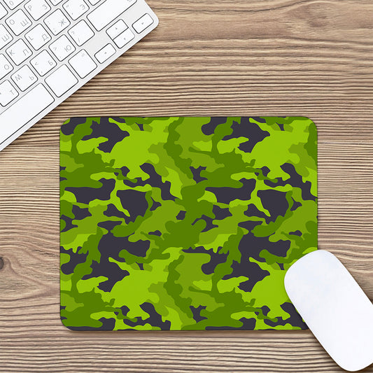 Lime Green Camouflage Print Mouse Pad