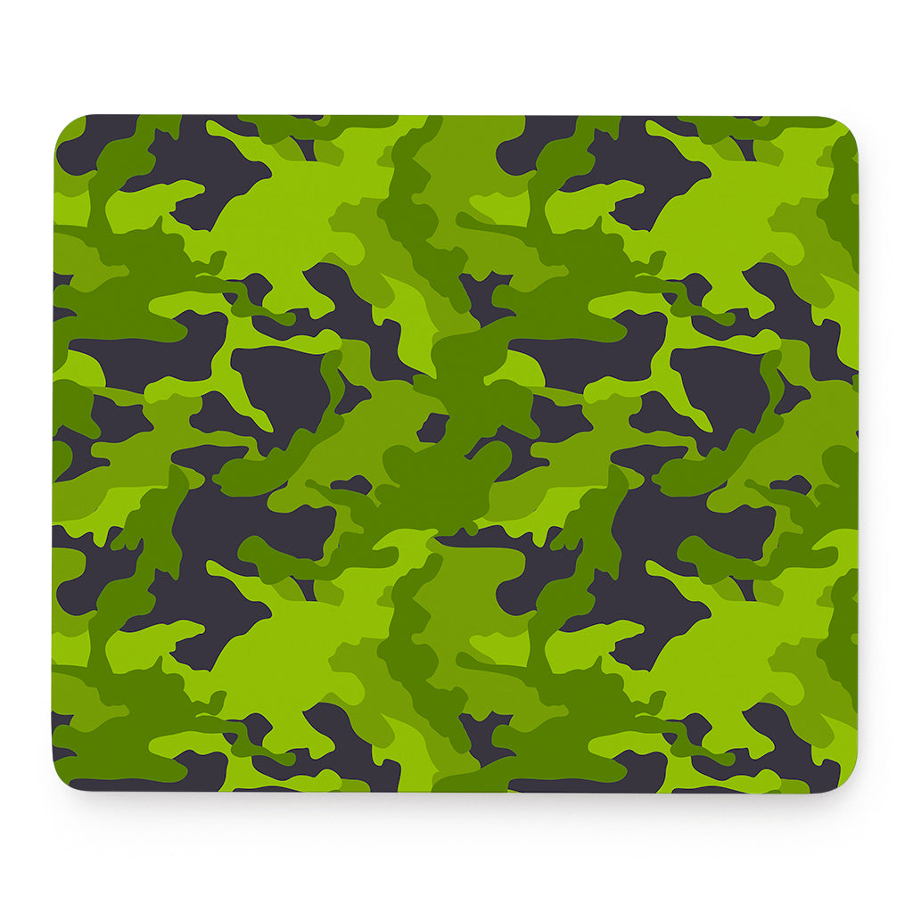 Lime Green Camouflage Print Mouse Pad