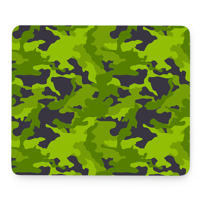 Lime Green Camouflage Print Mouse Pad