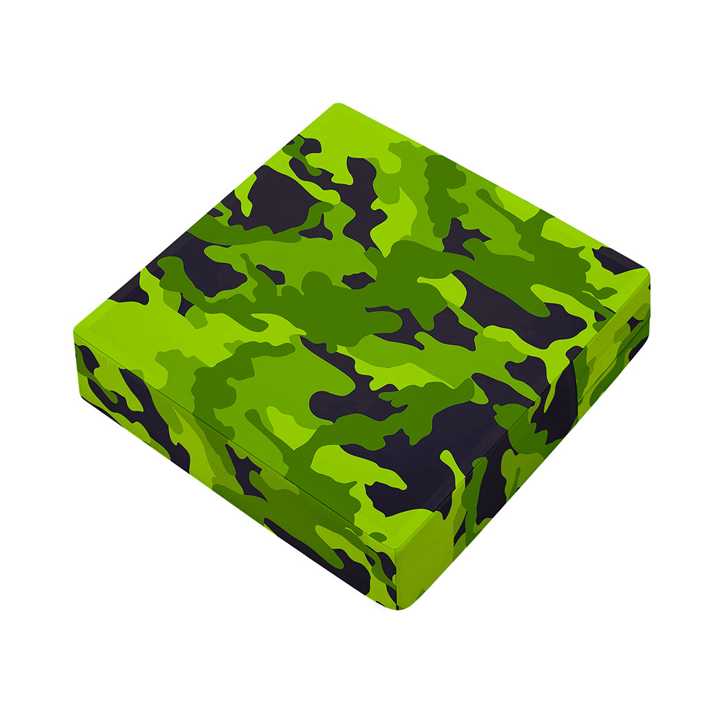 Lime Green Camouflage Print Outdoor Seat Cushion Cover