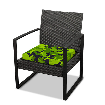 Lime Green Camouflage Print Outdoor Seat Cushion Cover