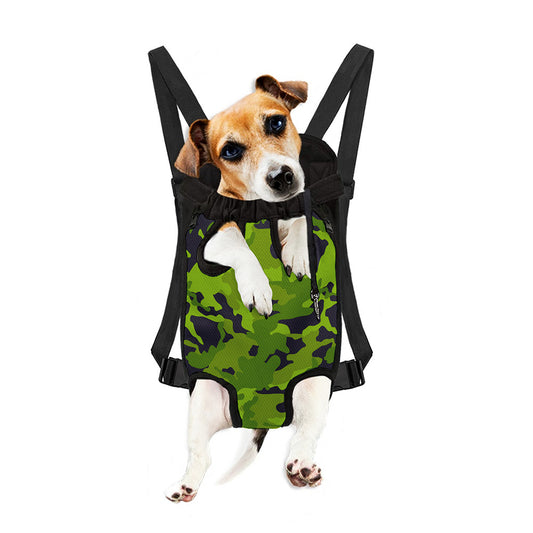 Lime Green Camouflage Print Pet Carrier Backpack