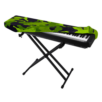Lime Green Camouflage Print Piano Keyboard Cover