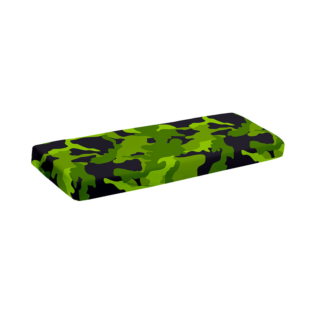 Lime Green Camouflage Print Piano Keyboard Cover