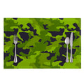 Lime Green Camouflage Print Placemat